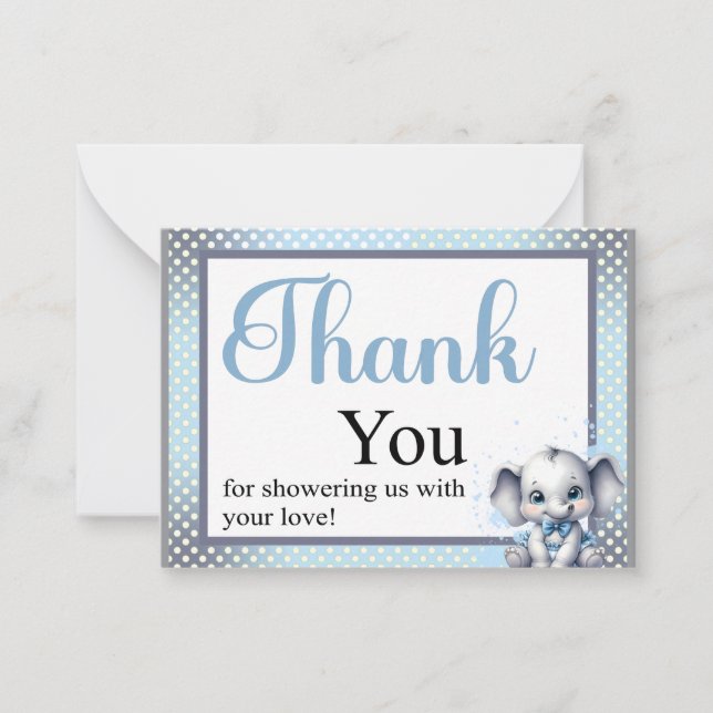Cutie Blue Elephant - Little Peanut  Card (Front)