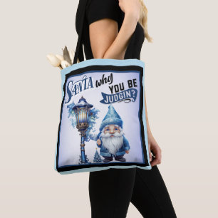 Cutie Blue Gnome Christmas Tote Bag
