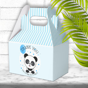 Cutie Blue Panda Birthday Party Favor Box