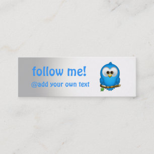 Cutie Blue Tweet Bird Skinny Business Cards