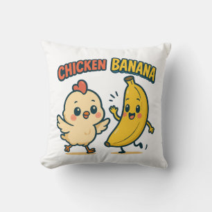 CUTIE CHICKEN BANANA!  THROW PILLOW