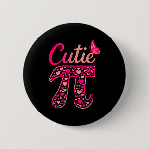 Cutie day funny symbol 314 math teacher day lover 2 inch round button