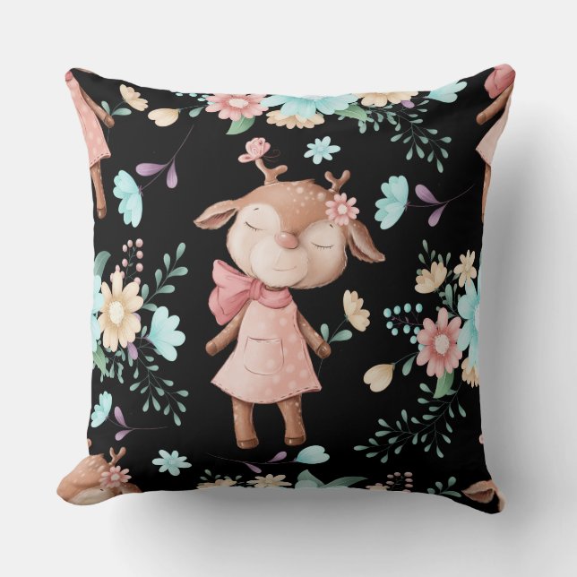 CUTIE DEER THROW PILLOW (Front)