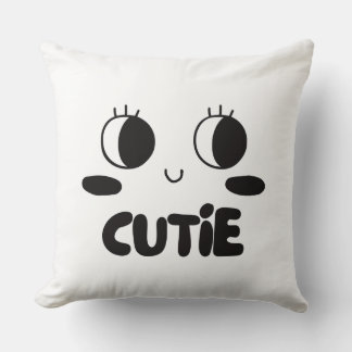 cutie face throw pillow