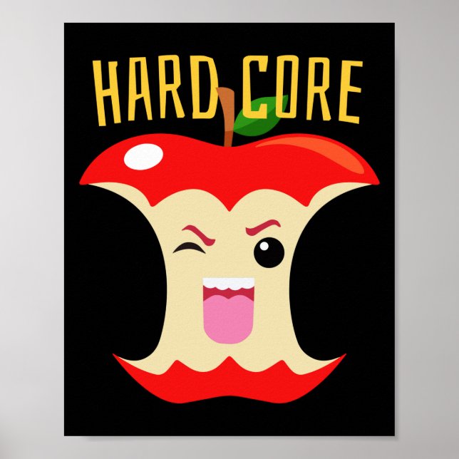 Cutie Foods Cute Hardcore Apple Core Poster (Devant)