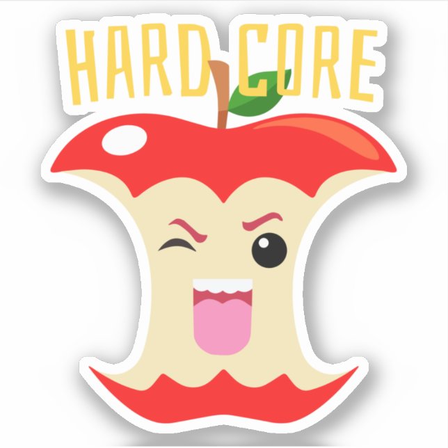 Cutie Foods Cute Hardcore Apple Core Sticker (Devant)