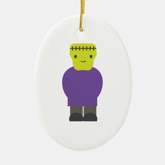 Cutie Frankenstein Monster Ceramic Ornament (Front)