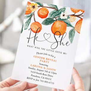 Cutie Gender Reveal Party Invitation