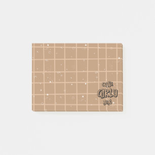 Cutie Girly Brown Gingham Post-It Notes