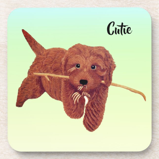 Cutie Golden Doodle Coaster (Front)