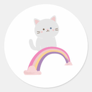 Cutie Kitten Cat Classic Round Sticker