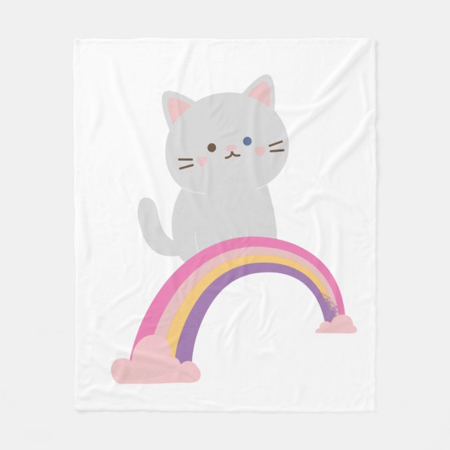 Cutie Kitten Cat   Fleece Blanket (Front)