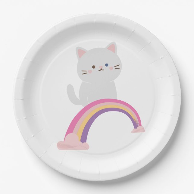 Cutie Kitten Cat   Paper Plate (Front)