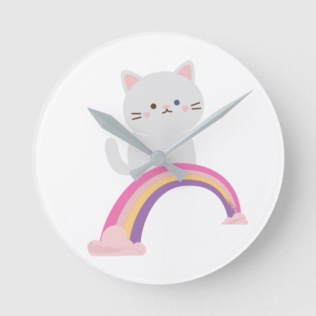 Cutie Kitten Cat       Round Clock (Front)