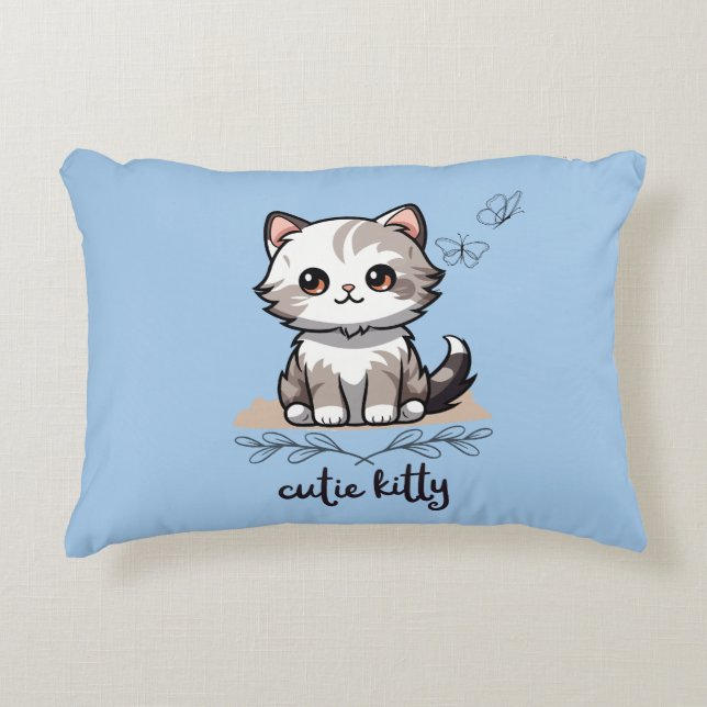 Cutie Kitty Accent Pillow (Front)
