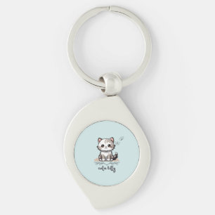 Cutie Kitty Metal Keychain