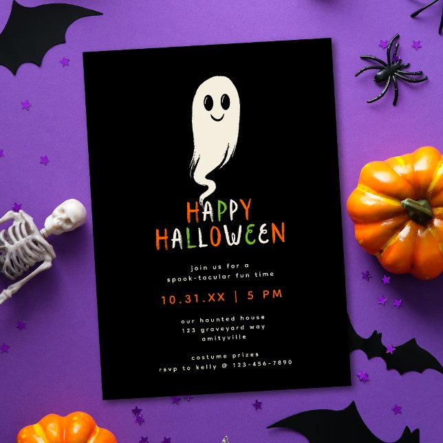 Cutie Lil Ghost Kids Halloween Party Invitation (Créateur téléchargé)