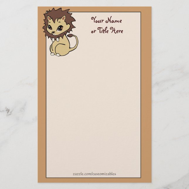 Cutie Lion Stationery (Front)
