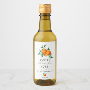Cutie   Orange Baby Shower Favour Wine Wine Label