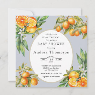 Cutie Orange Baby Shower Invitation