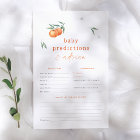 Cutie Orange Baby Shower Prediction & Advice Game