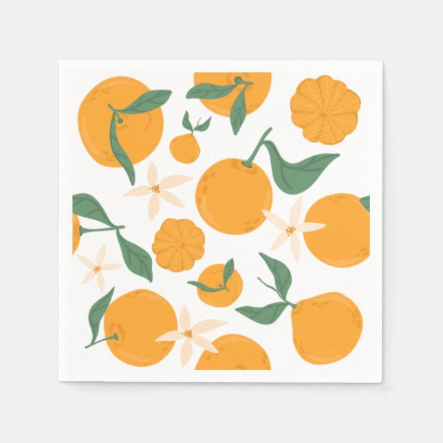 Cutie Orange Mandarin Tangerine Clementine  Napkin (Front)