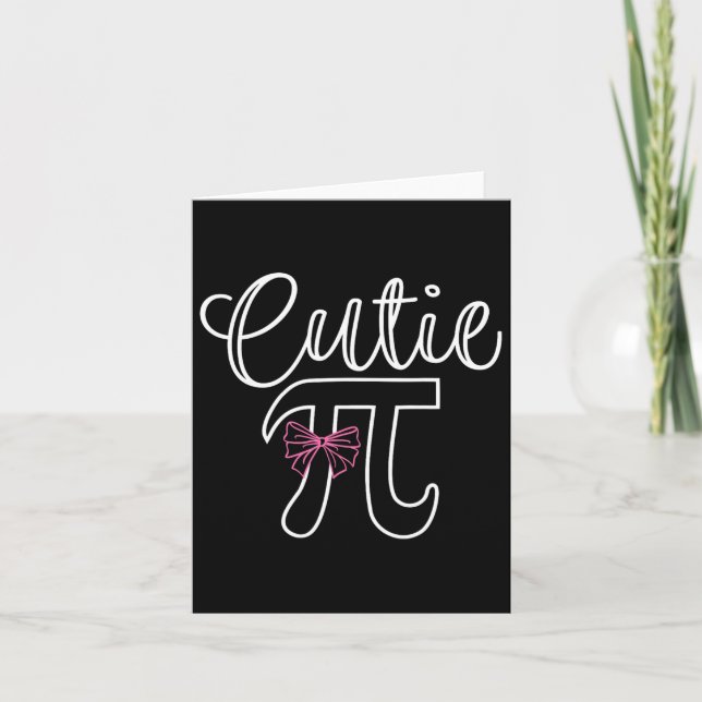 Cutie Pi Coquette Bow Women Kids Toddler Math Teac Card (Front)