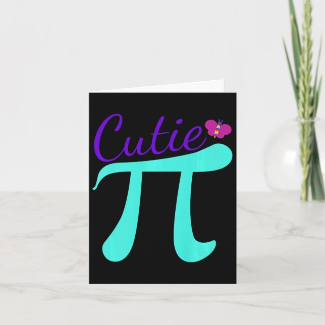 Cutie Pi - Cute Math Pun Tee For Pi Day Premium  Card (Front)