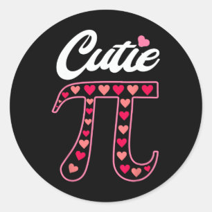 Cutie Pi Day Shirt 3.14159 Women Kids Men Math Tea Classic Round Sticker