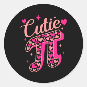 Cutie Pi Day Shirt 3.14159 Women Kids Men Math Tea Classic Round Sticker