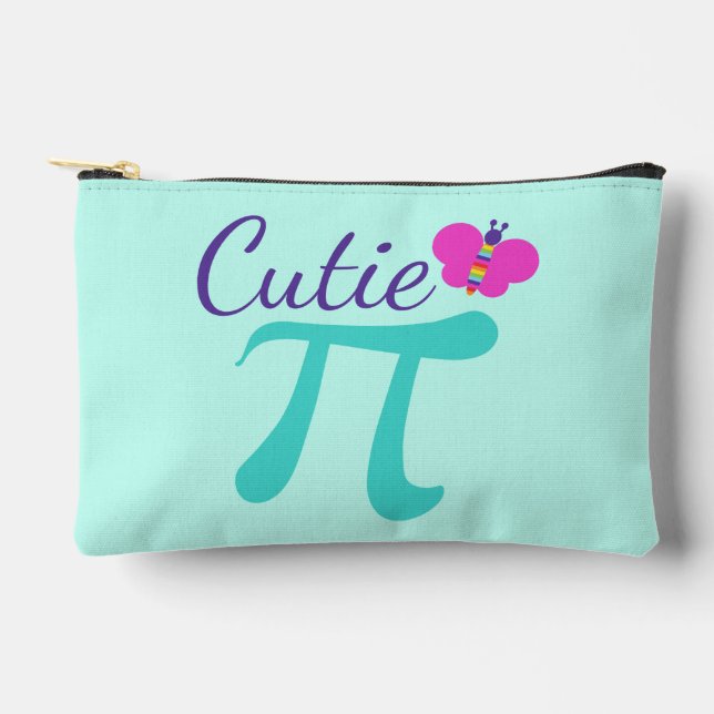 Cutie Pi Symbol Math Pun Accessory Pouch (Front)