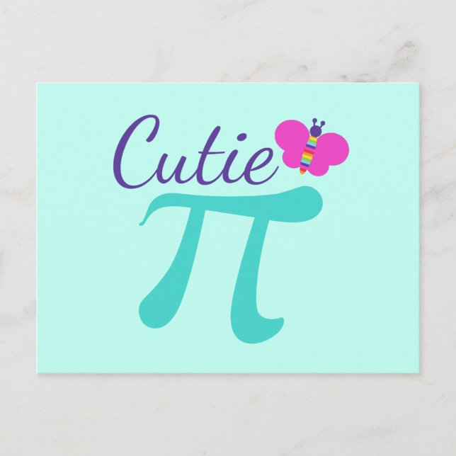 Cutie Pi Symbol Math Pun Postcard (Front)