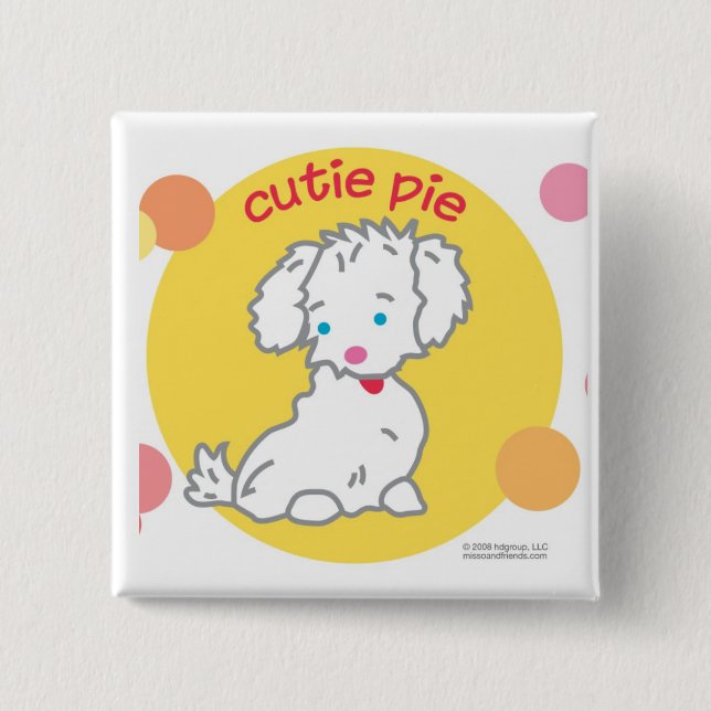 Cutie Pie 2 Inch Square Button (Front)