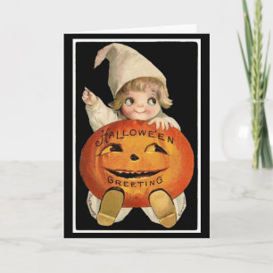 Cutie-Pie Avec Citrouille - Carte Halloween