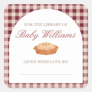 Cutie Pie Baby Shower Bookplate Sticker