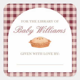 Cutie Pie Baby Shower Bookplate Sticker