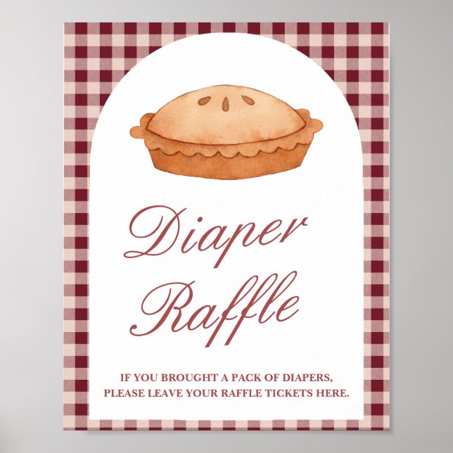 Cutie Pie Baby Shower Diaper Raffle Sign (Front)