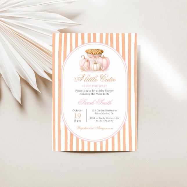 Cutie Pie Baby Shower Girl Invitation (Creator Uploaded)
