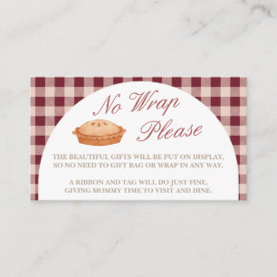 Cutie Pie Baby Shower No Wrap Enclosure Card 