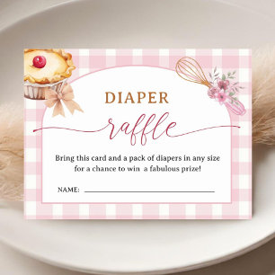Cutie Pie Baby Shower Pink Diaper Raffle Enclosure Card
