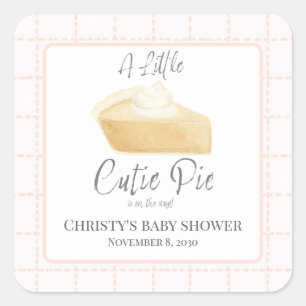 Cutie Pie Baby Shower Sticker