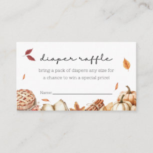 Cutie Pie Baking Autumn Diaper Raffle Baby Shower  Enclosure Card