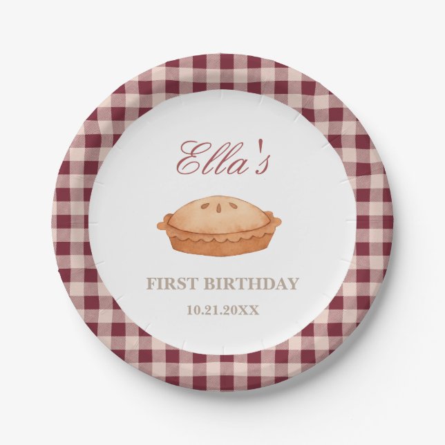 Cutie Pie Birthday Paper Plate (Front)
