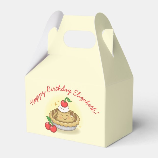 Cutie Pie Birthday Party Kids Cherry Favor Box (Front Side)