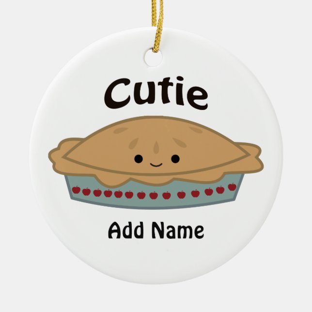 Cutie Pie Ceramic Ornament (Front)