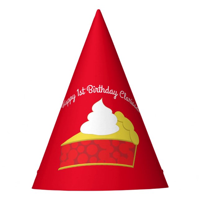 Cutie Pie Cherry 1st Birthday Party Theme Party Hat (Front)