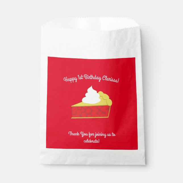 Cutie Pie Cherry Birthday Party Favour Bag (Front)