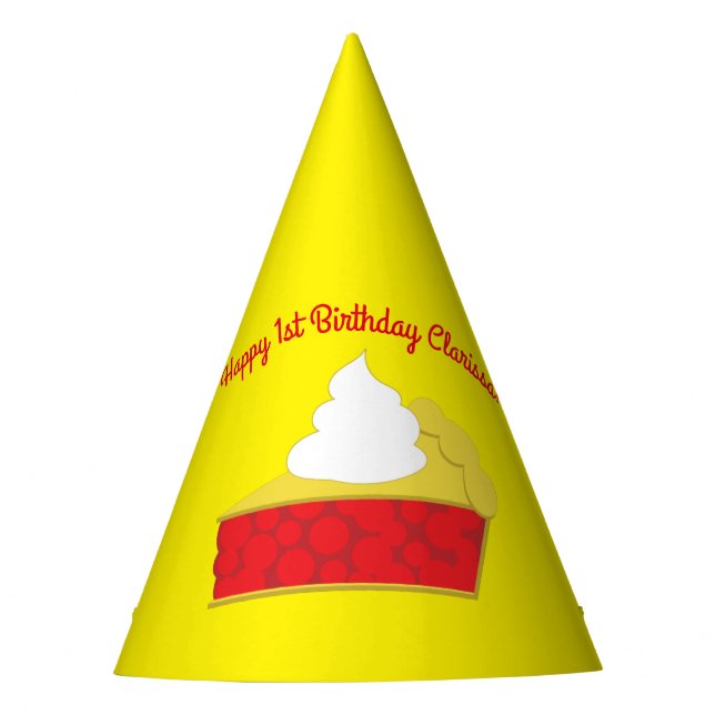 Cutie Pie Cherry Birthday Party Party Hat (Front)