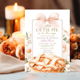 Cutie Pie Citrouille Floral Bow Invitation