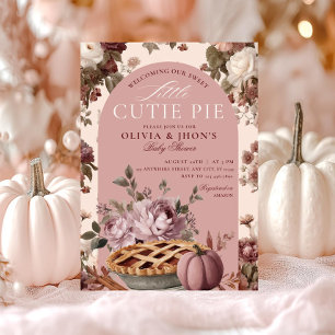 Cutie Pie Citrouille Floral Bow Invitation